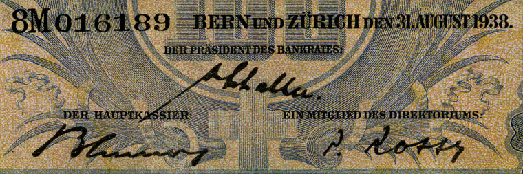 100 francs, 1938